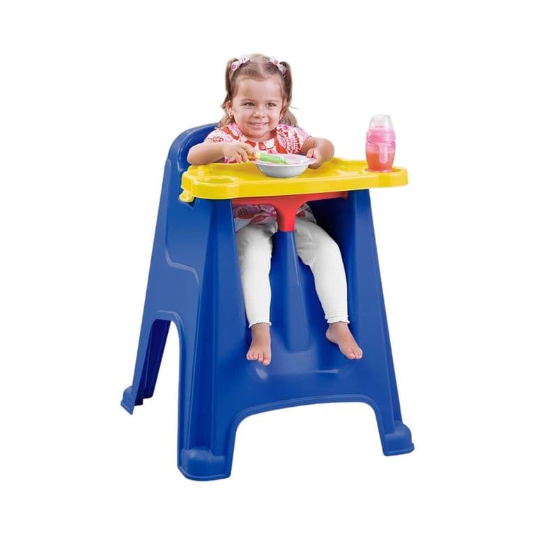 Silla Comedor Para Bebe Azul 60x59x77 cms