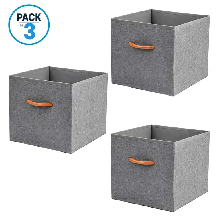 Pack 3 Cajas Cubo Organizadoras Closet Ropa Accesorios
