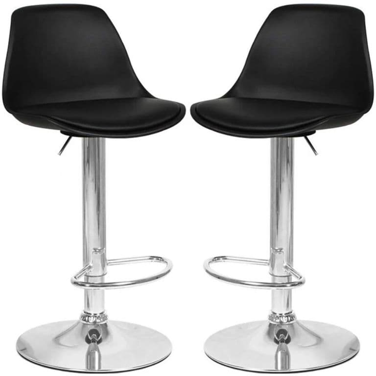 Pack 2 Pisos Bar Taburetes Silla Tulip Alex Negras