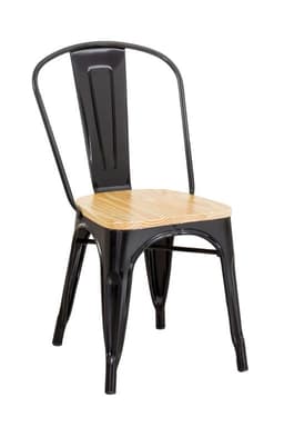 Silla Tolix con Asiento de Madera