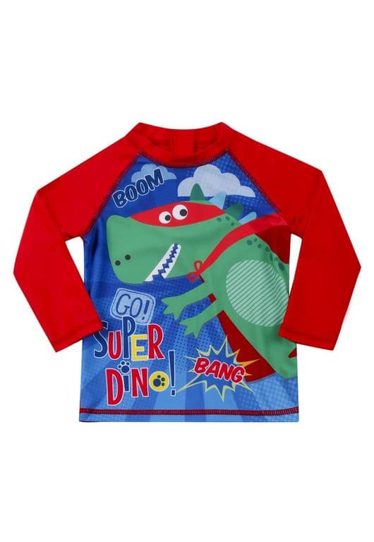 Polera Bebe Nino UV 50 Manga Larga Rojo Rojo 9-12 MESES