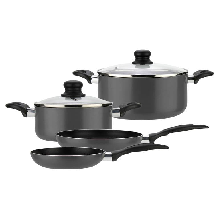 Bateria de cocina de aluminio 6 Piezas Gris Gourmet