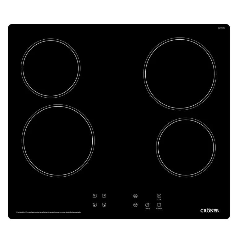 Encimera Vitroceramica Groner Touch Black 4Q