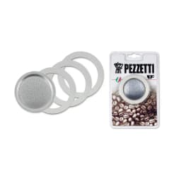 Filtro Acero Inox-3 Juntas Silicona-Cafetera 3 tazas Steel Express