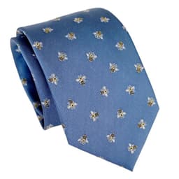 Corbata seda celeste Abejas Luciacorbatas Celeste TALLA UNICA