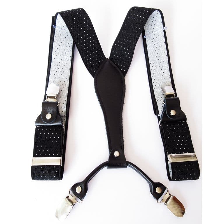 Suspensor hombre negro puntos blancos Luciacorbatas Negro TALLA UNICA