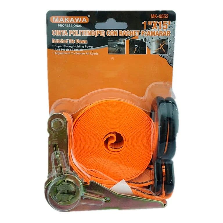 Eslinga Cinta Amarre Con Ratchet 1 Pulgada X 15 Ft