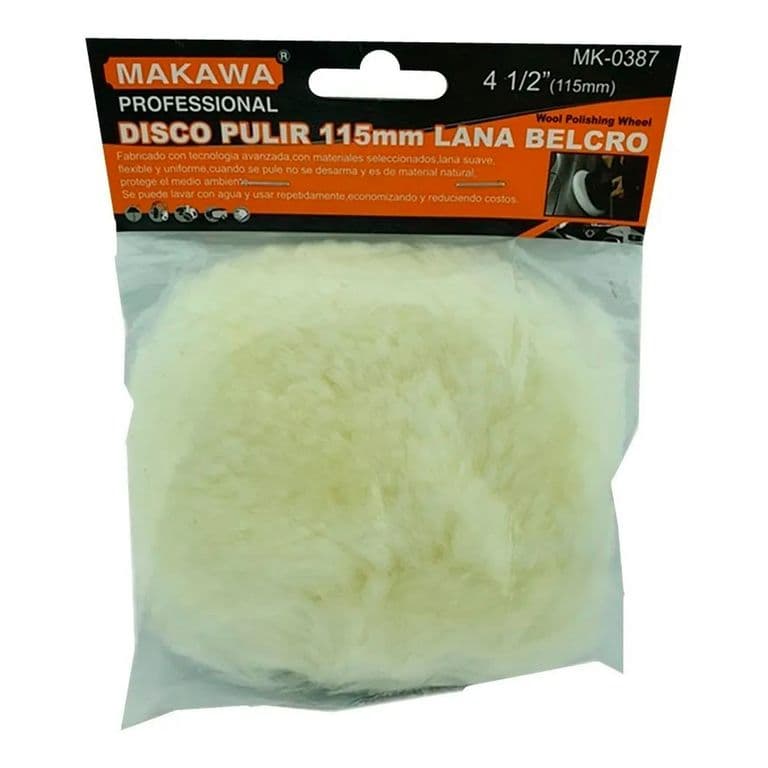 Disco Para Pulir 115mm 4 1/2 PuLG Lana Velcro Mk-0387