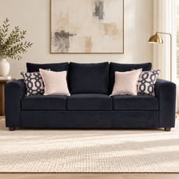 Sofa Kenia 3 Cuerpos Felpa Negro