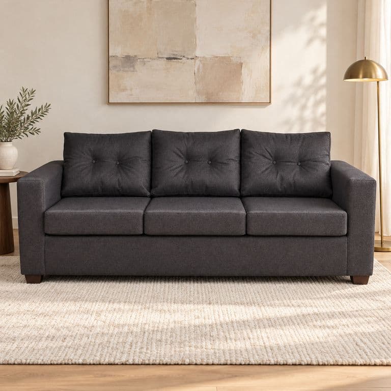 Sofa Richter 3 Cuerpos Gris Oscuro