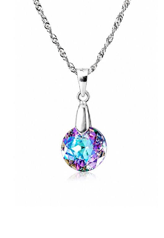 Collar Gracia Plata 925 creado con cristales de Swarovski Vitral Light Violeta TALLA UNICA