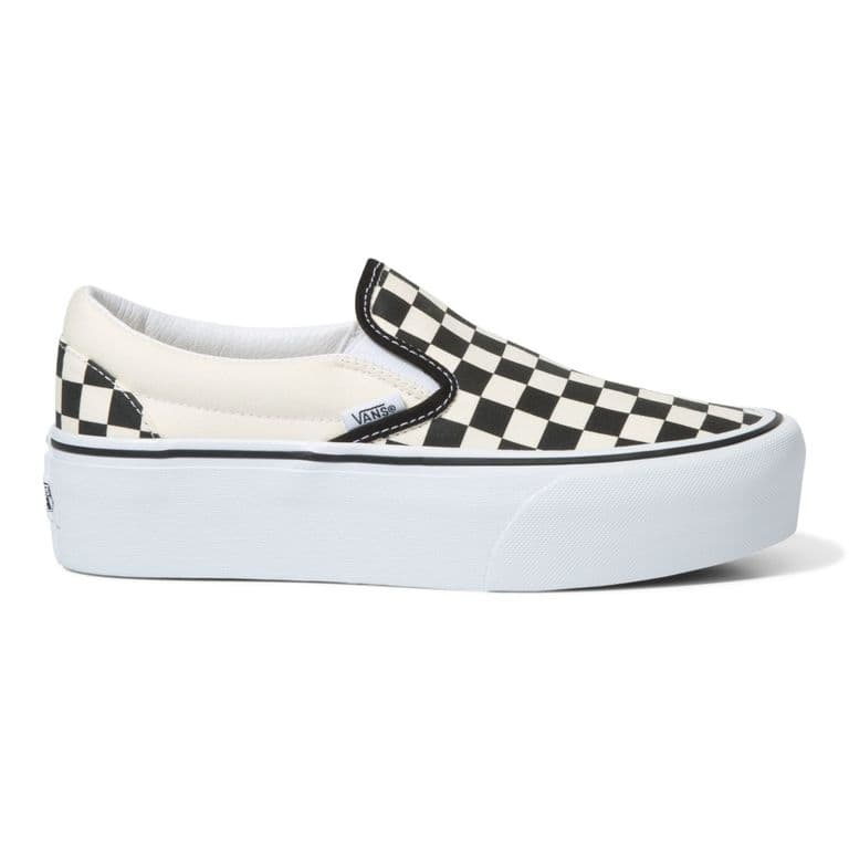Zapatilla Mujer Slip-On Stackform Checker Negro Negro 38
