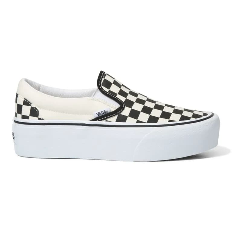 Zapatilla Mujer Slip-On Stackform Checker Negro Negro 36