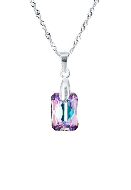 Collar Estefania Plata 925 creado con cristales de Swarovski Vitral Light Morado TALLA UNICA