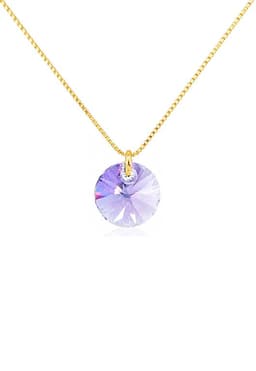 Collar Punto de Luz Gold 24K creado con cristales de Swarovski Violeta Violeta TALLA UNICA