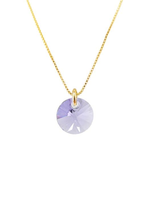 Collar Punto de Luz Gold 24K creado con cristales de Swarovski Violeta Violeta TALLA UNICA