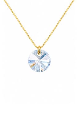 Collar Punto de Luz Gold 24K creado con cristales de Swarovski Blue Shade Celeste TALLA UNICA