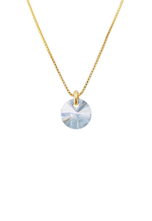 Collar Punto de Luz Gold 24K creado con cristales de Swarovski Blue Shade Celeste TALLA UNICA