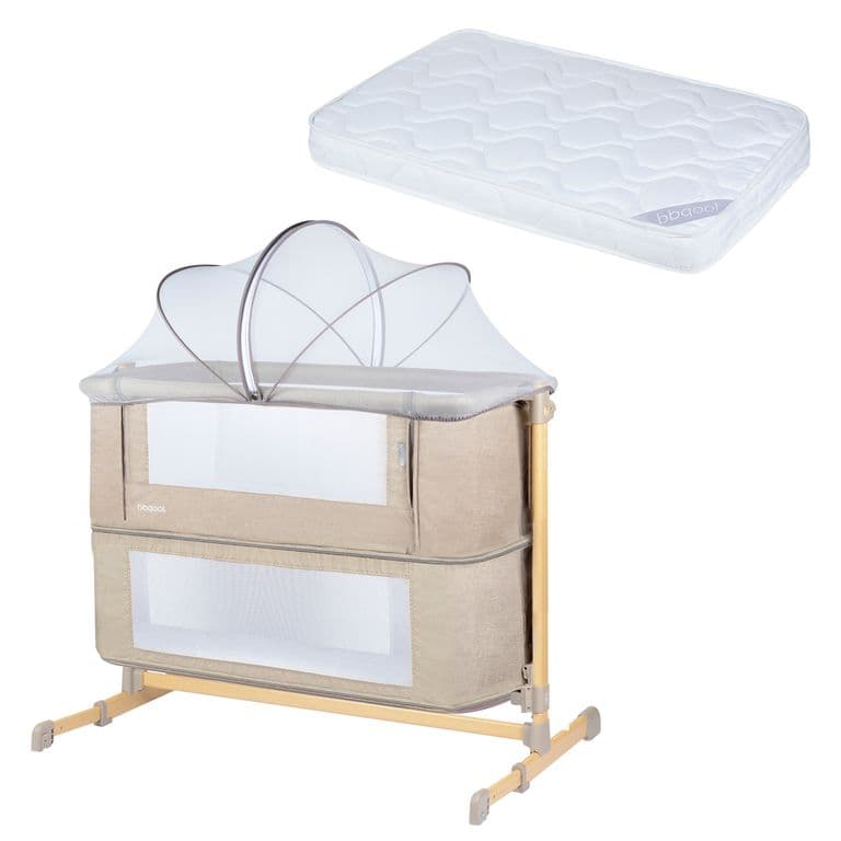 Cuna Colecho Aura Beige + Colchon Beige