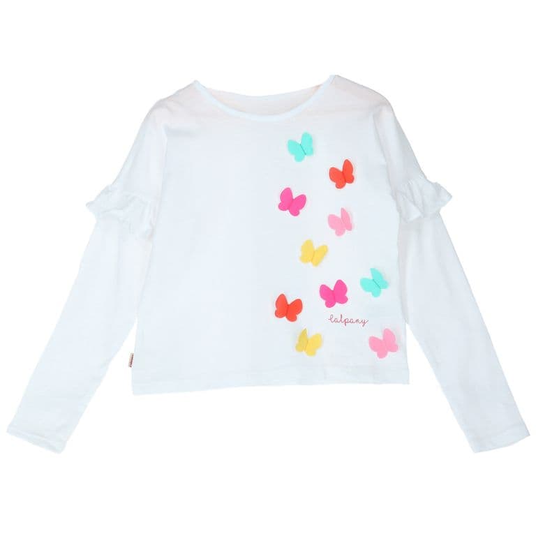 Polera Nina Butterfly Blanco Blanco 2