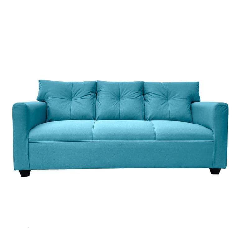 SOFA MATEO CHENILLE TURQUESA PATA PLASTICA 3C