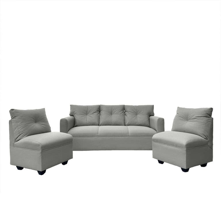 JUEGO LIVING MATEO CHENILLE GRIS PATA PLASTICA 3C1C1C