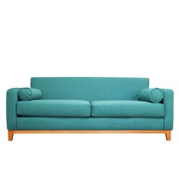 SOFA MELI CHENILLE TIPO LINO TURQUESA 3 CUERPOS