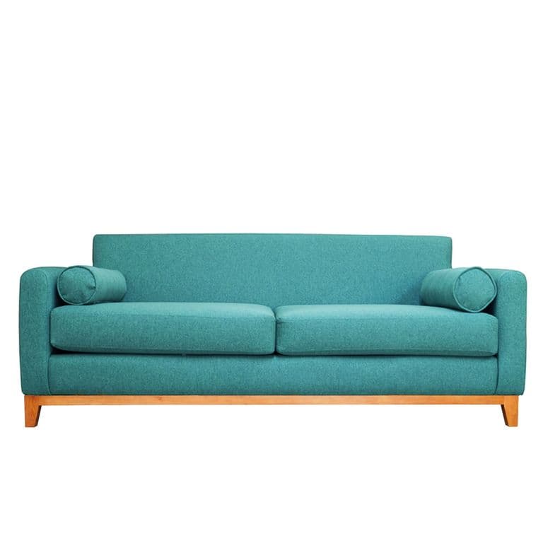 SOFA MELI CHENILLE TIPO LINO TURQUESA 3 CUERPOS