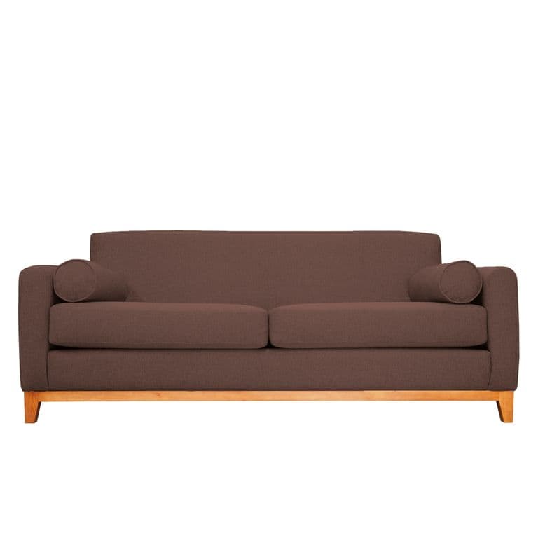 SOFA MELI FELPA CAFE 3 CUERPOS