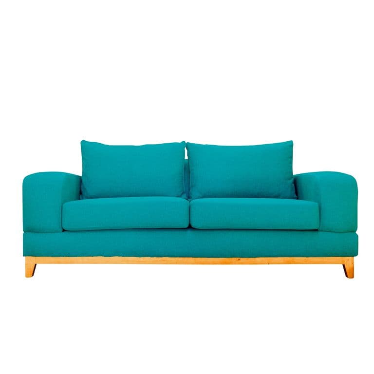 SOFA BASALTO FELPA TURQUESA 3 CUERPOS