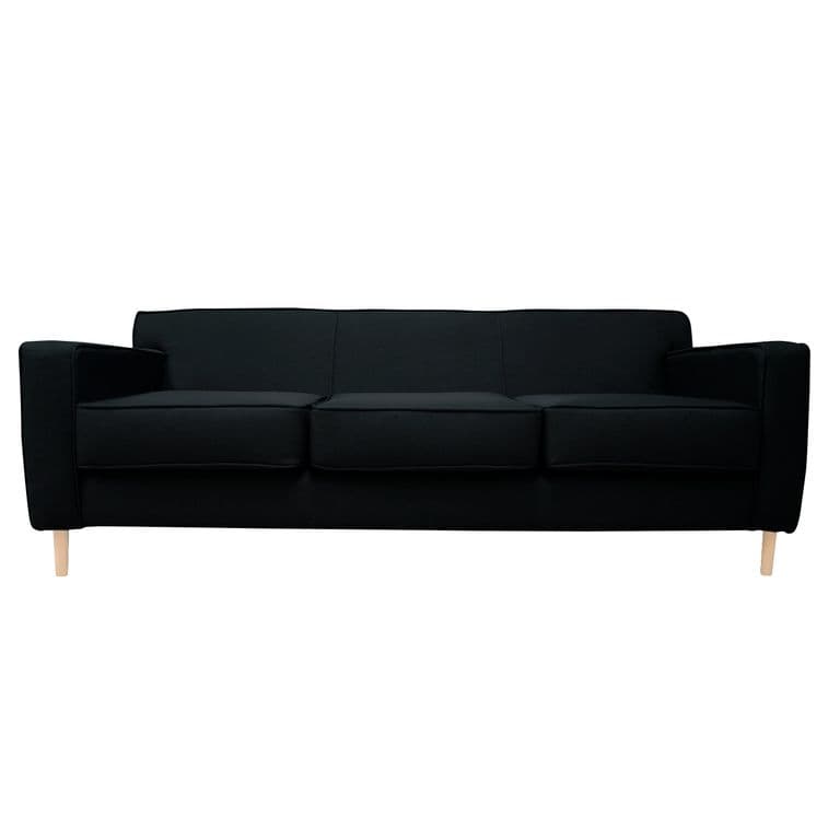 SOFA LILEN CHENILLE TIPO LINO NEGRO 2 CUERPOS