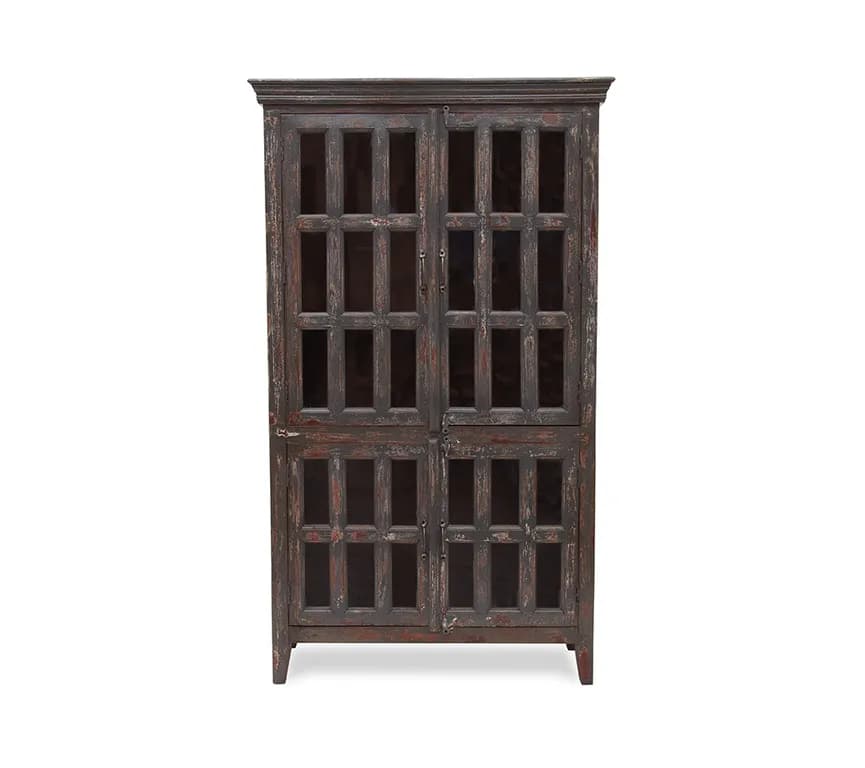 Vitrina Hubli madera reciclada y vidrio 105x180x40