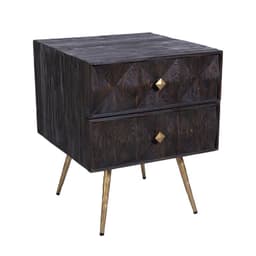 Velador Bulgan madera color carbon y patas de acero 60x50x50