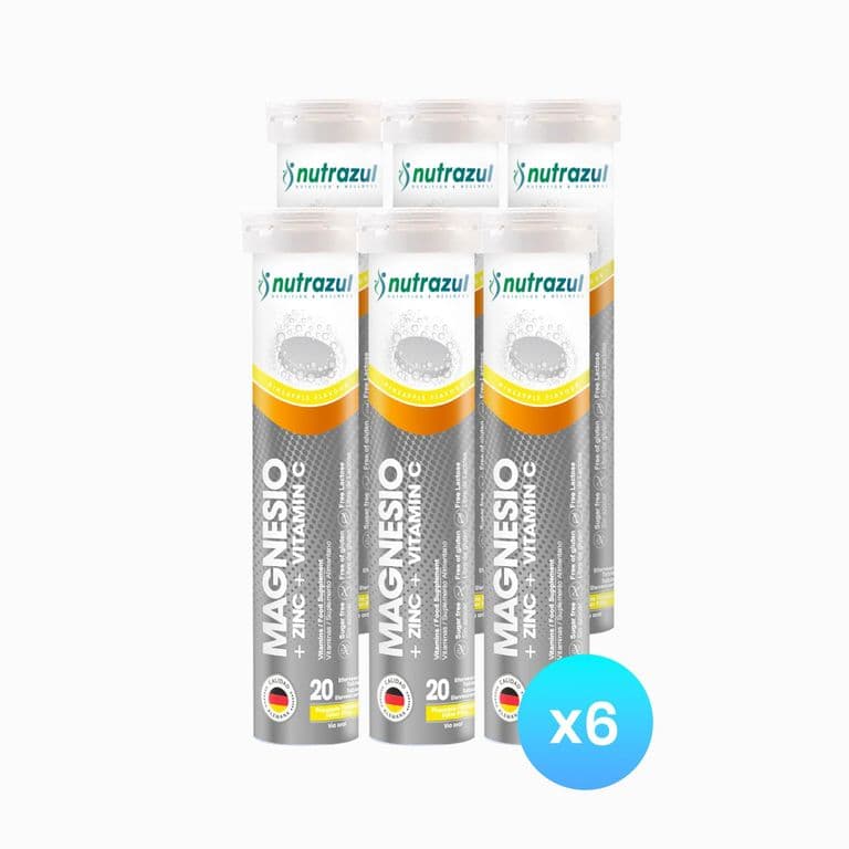 Magnesio 350 mg +Zinc 10 mg + Vit C - Pack 6 Unidades.
