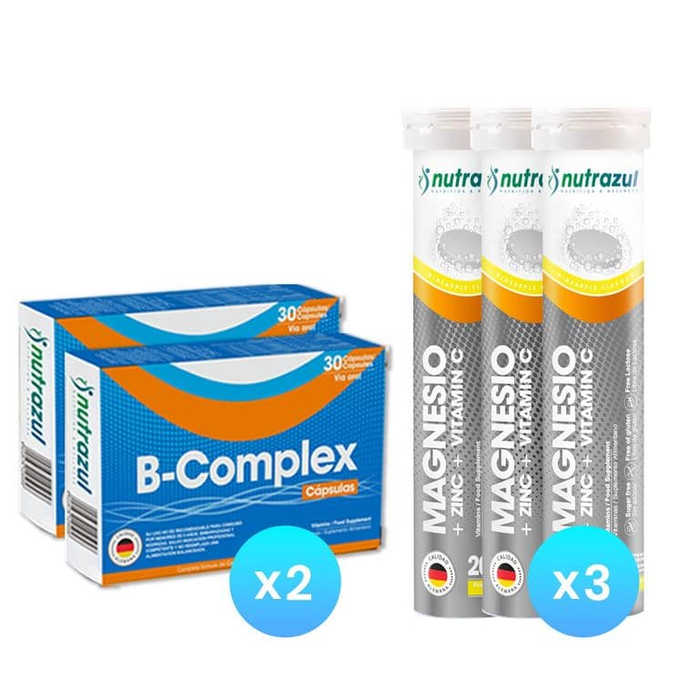 B-Complex Capsulas + Magnesio 350 mg - Zinc - Vit C (Pack 5 u.)