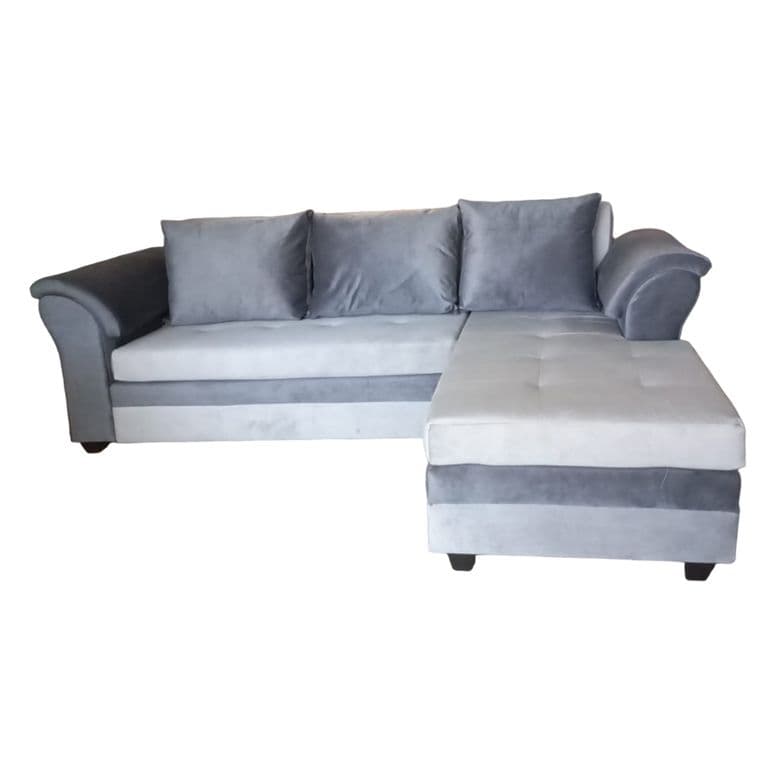 SECCIONAL FELPA MUSTANG CHICO DERECHO GRIS CLARO BRAZO GRIS OSCURO