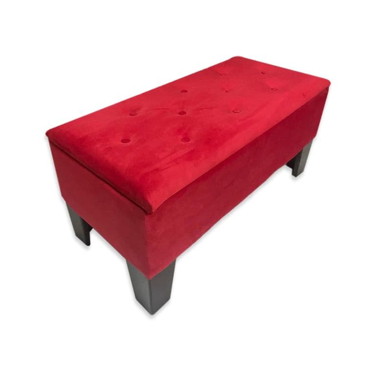 Banqueta Baul HVM Roja Felpa