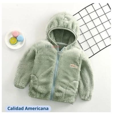 Poleron Polar Nino con Capucha Bebe Verde Verde 5-6 ANOS