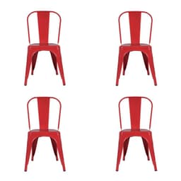 Pack 4 Sillas de Diseno Tolix Paris Rojo
