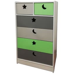 Cajonera de 6 cajones verde gris