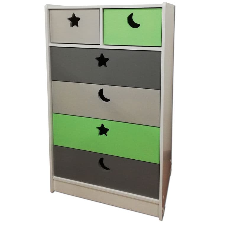 Cajonera de 6 cajones verde gris