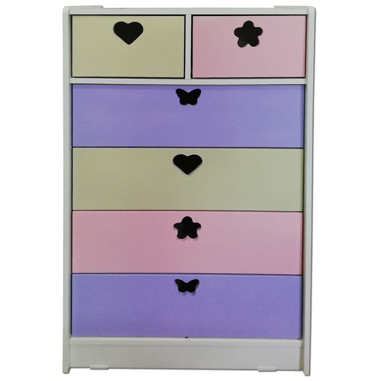 Cajonera de 6 cajones crema lila rosada
