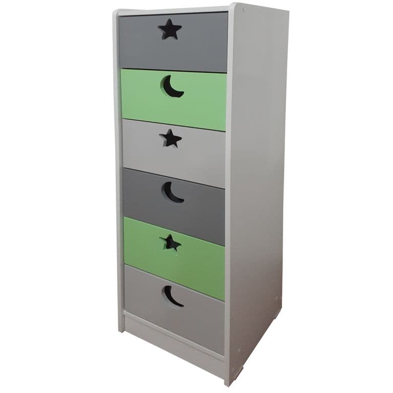 Cajonera SLIM 6 cajones verde gris