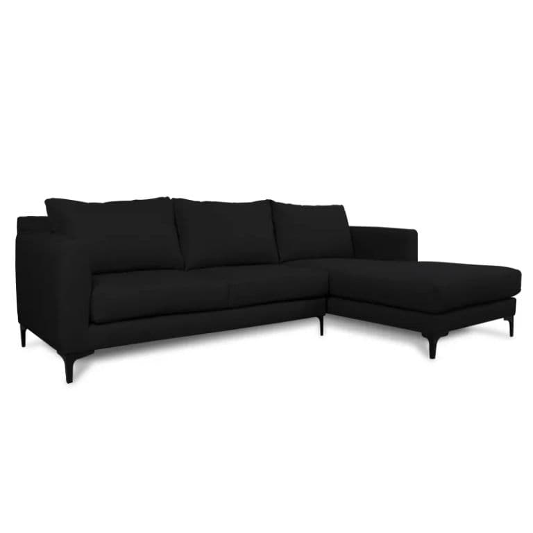 SECCIONAL KAILE CHENILLE TIPO LINO VERDE Negro