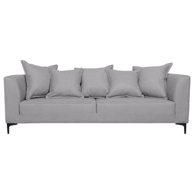 SOFA CORDELIA FELPA GRIS 2 CUERPOS