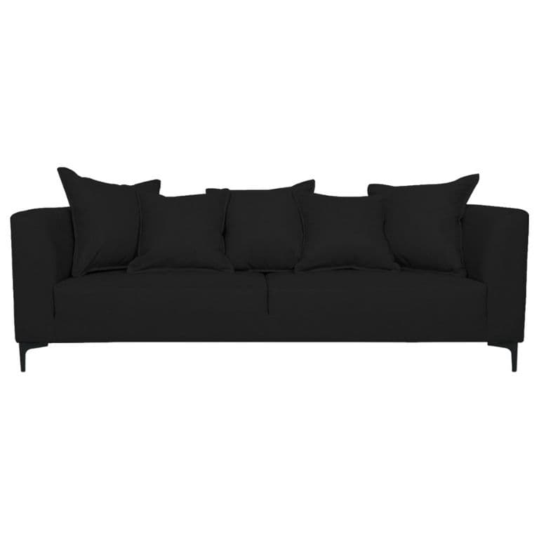 SOFA CORDELIA FELPA NEGRO 2 CUERPOS