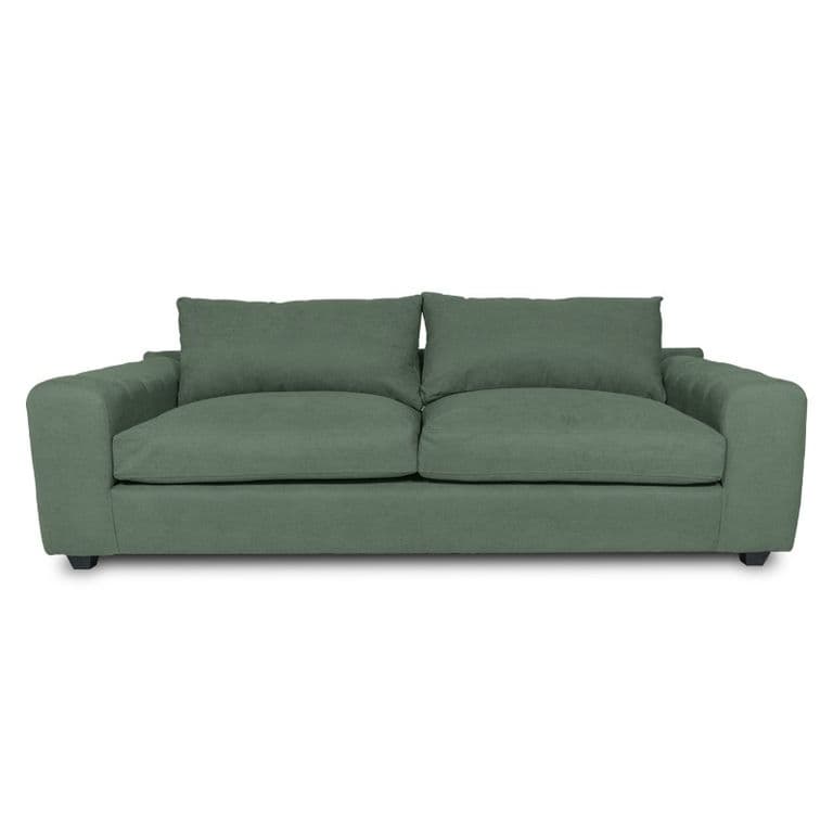 SOFA BRIANA FELPA VERDE 3 CUERPOS