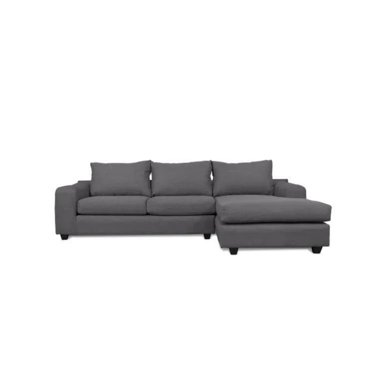 SECCIONAL KANDRA CHENILLE TIPO LINO Gris humo