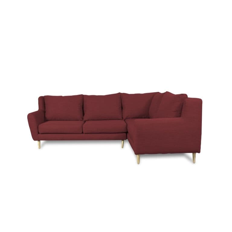 SECCIONAL LENORA CHENILLE TIPO LINO ROJO