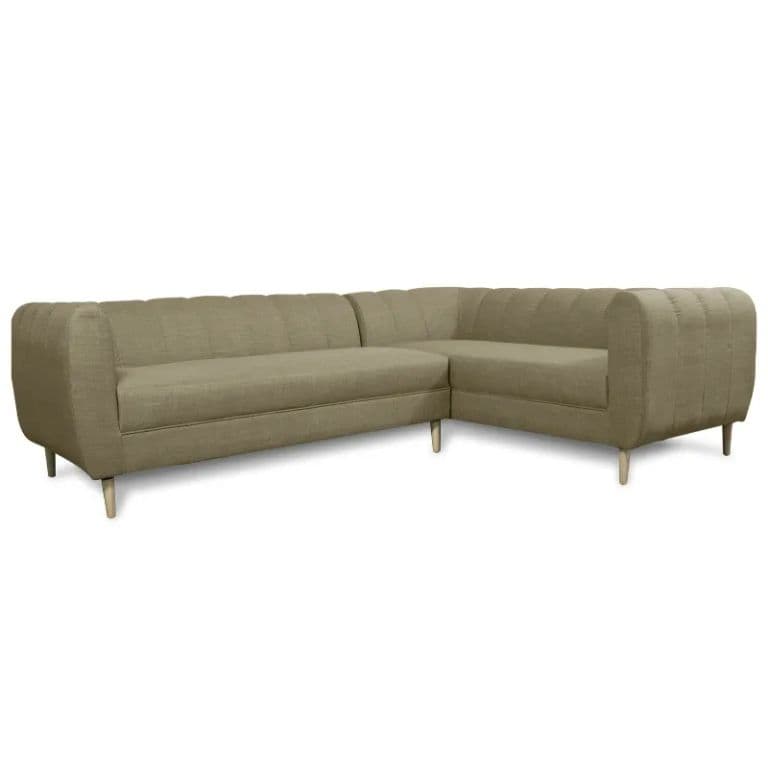 SECCIONAL LYNETTE FELPA VERDE Beige